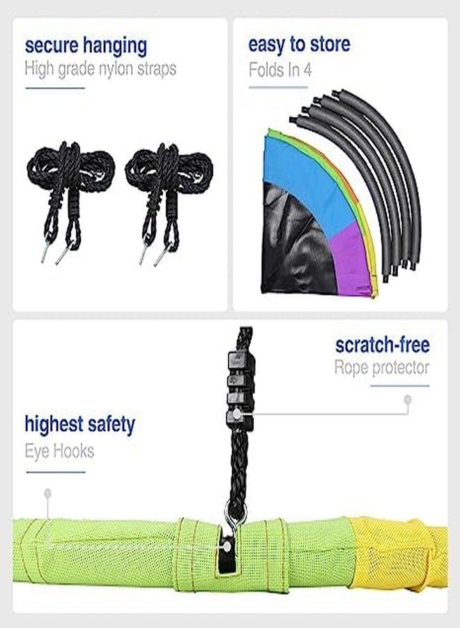 FEELING MALL Swing for Kids, Tree Hanging Straps Tree Swings for Kids Outdoor Swing,Tree Swing for Adults, Disc Swing (Rainbow, 24" Inch) - Image 3